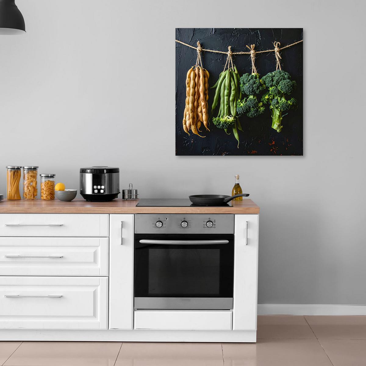 LEINWANDBILD Essen & Trinken 60x60cm - Grün, Textil (60/60cm) - Feeby