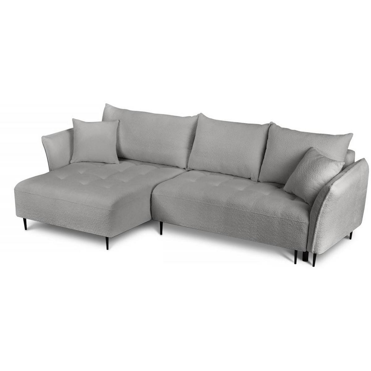 ECKSCHLAFSOFA Bari links grau - Schwarz/Grau, Textil (276/158cm) - Beautysofa