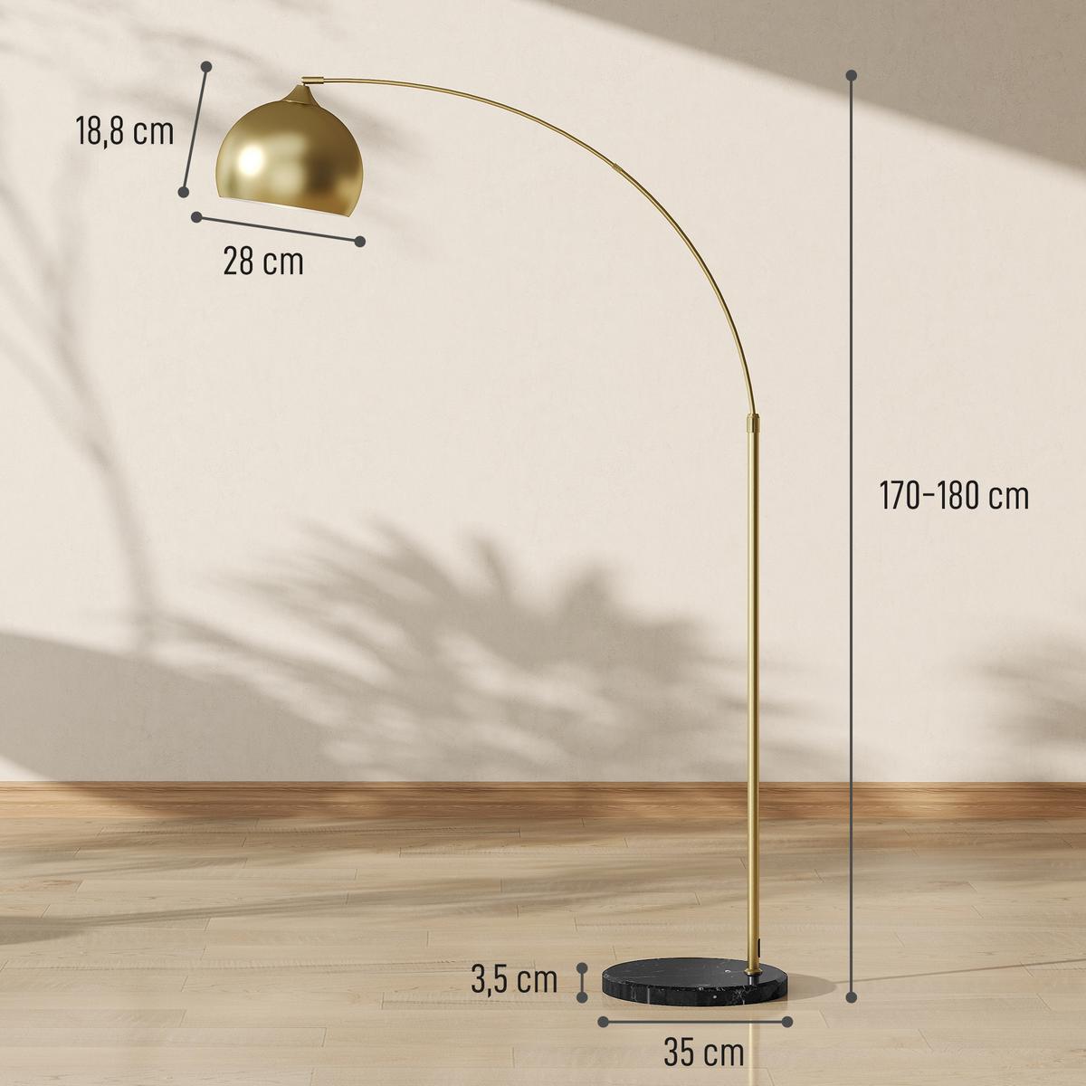 STEHLAMPE aus Metall im Goldton - Goldfarben, Metall (115/30/180cm) - HOMCOM