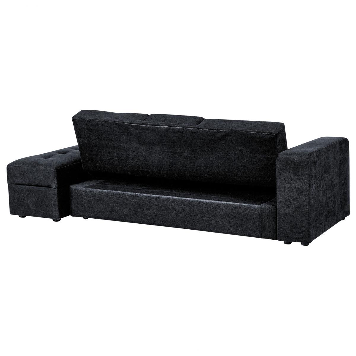 3-SITZER-SCHLAFSOFA Polsterbezug Schwarz Falster - Schwarz, Textil (210/75/94cm) - Beliani