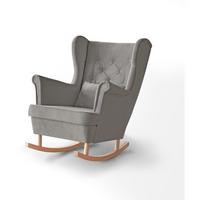 SCHAUKELSTUHL Fabio beige mit Buchenbeinen - Beige/Buchefarben, Textil (82/103/108cm) - Beautysofa