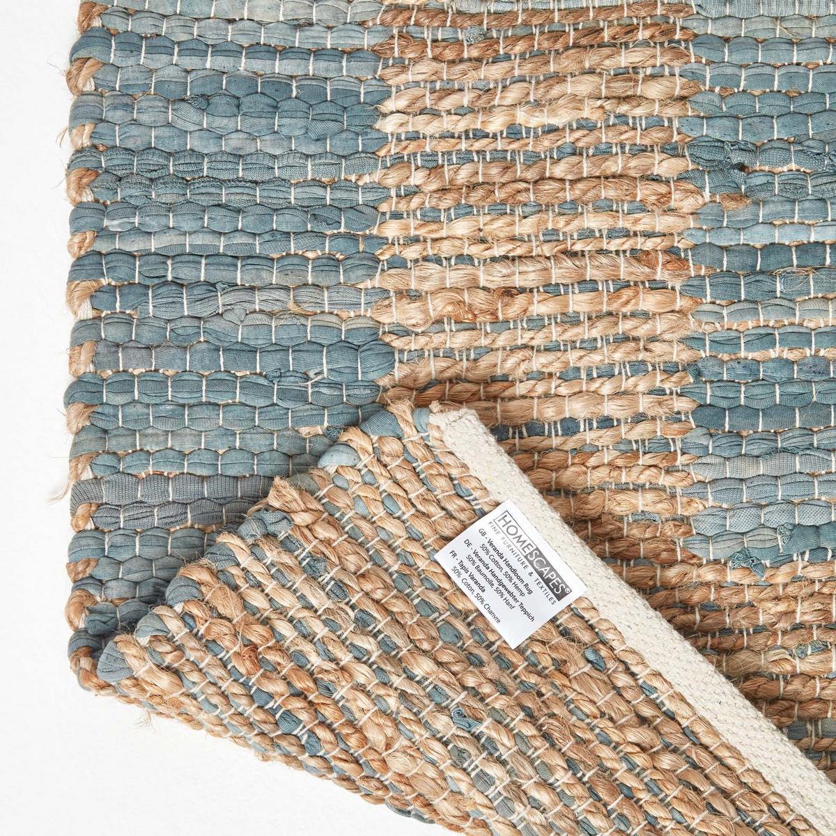 FLICKENTEPPICH Veranda, Hanf & Baumwolle 120/170 cm - Grau, Textil (120/170cm) - Homescapes