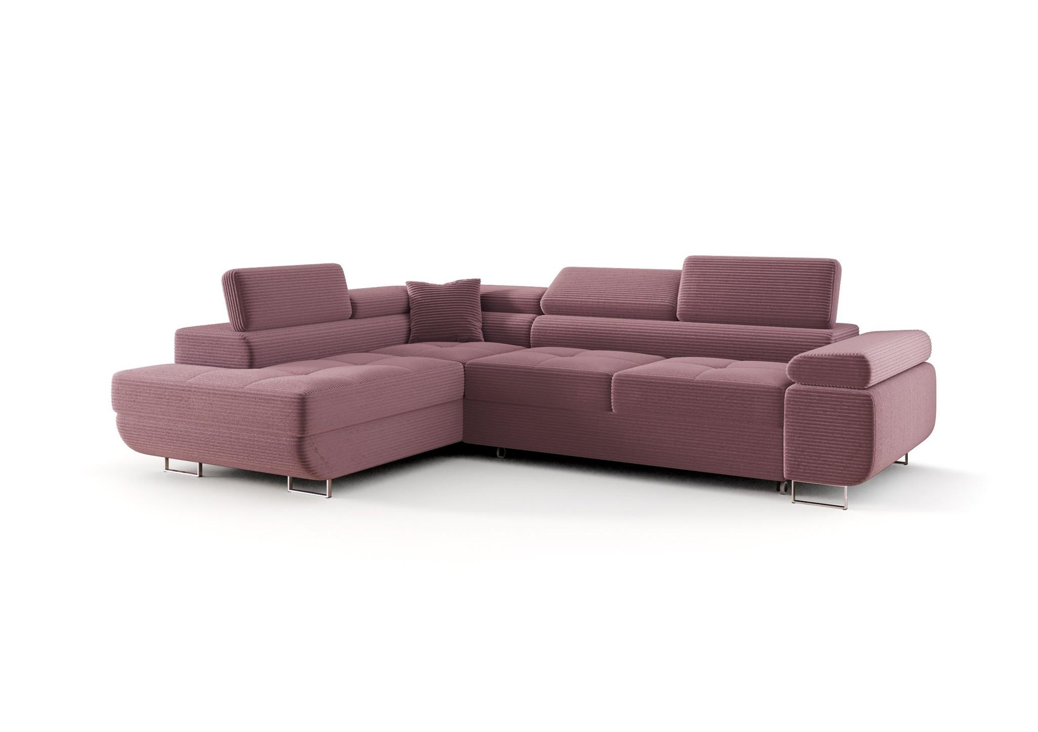 ECKSOFA Monaro Mit Schlaffunktion - Violett, Holzwerkstoff/Textil (202/275cm) - Fun Möbel