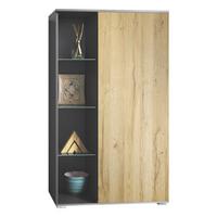 VITRINE Davos Eiche Natur - Eichefarben, Holzwerkstoff (71.5/134/35cm) - Vladon