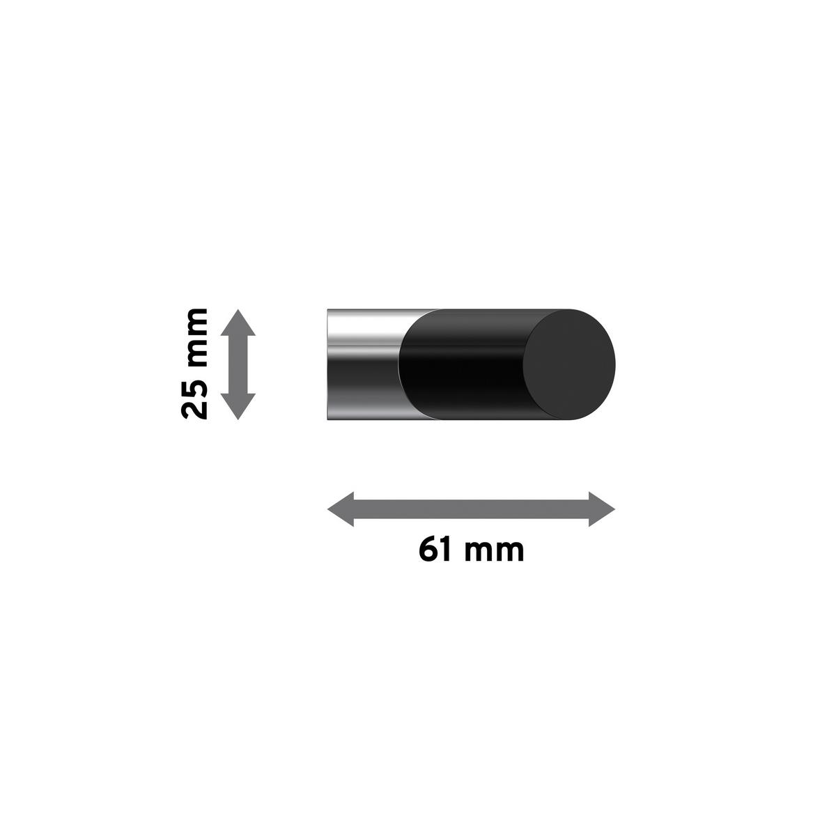ENDSTÜCKE FÜR GARDINENSTANGEN 20 mm Ø, Verano Chrom/Schwarz, Packung 2 Stück - Chromfarben/Schwarz, Metall (6.1/2.5/2.5cm) - INTERDECO