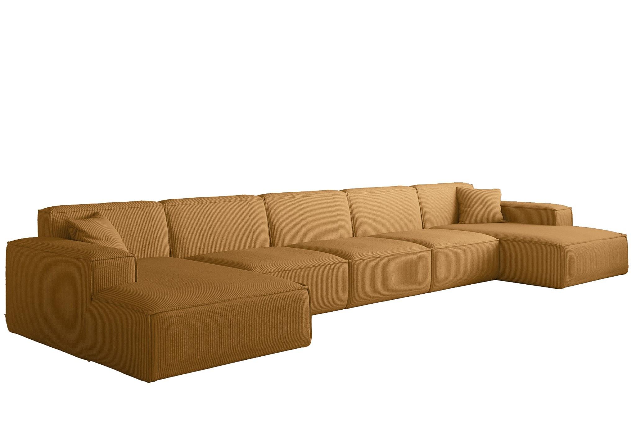 WOHNLANDSCHAFT Celes Premium Xl Scala - Currygelb, Holzwerkstoff/Textil (462/73/165cm) - Fun Möbel