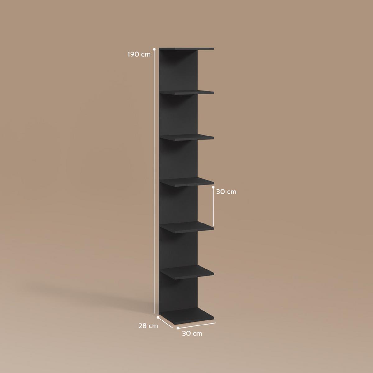 WANDREGAL Vesuvio Schwarz 30 x 190 cm - Schwarz, Holzwerkstoff (30/190/28cm) - Livinity®