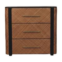 KOMMODE mit edlem Samtbezug in Mokka-Finish, 3 Schubladen, dunkelbraun. - Dunkelbraun, Holz (90/86/40cm) - Artisan Furniture