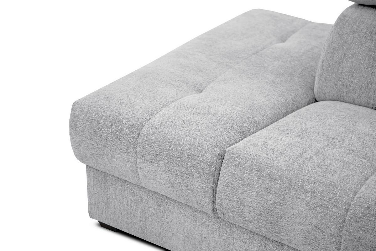 ECKSOFA CALVERA 5-Sitzer mit 1 Relaxfunktion, hellgrau - Hellgrau, Holzwerkstoff/Textil (239/298cm) - Wozimo