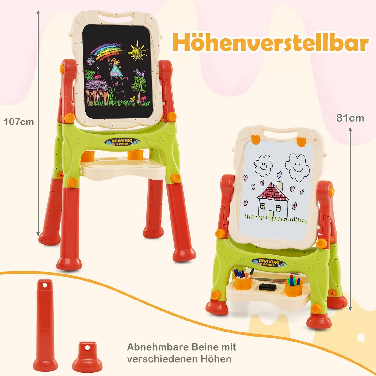 KINDERTAFEL Mehrfarbig - Rot/Multicolor, Kunststoff (61/109/48cm) - COSTWAY