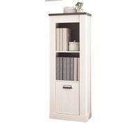 AKTENREGAL weiß Pinie, anthrazit Landhaus, Büroregal mit Soft-Close - Anthrazit/Weiß, Holzwerkstoff/Metall (51/146/38cm) - Furn.Design