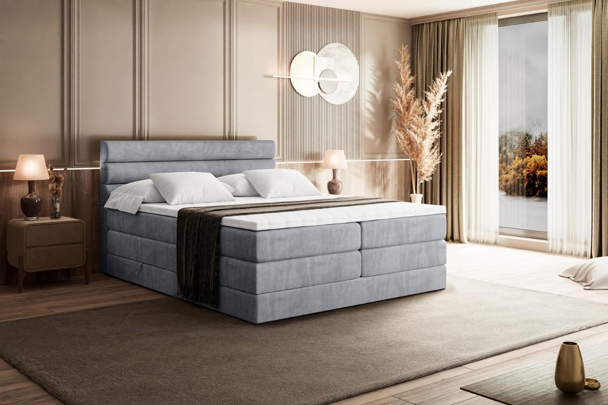 BOXSPRINGBETT CELESTIA KING - 140x200 - H3/H4 - Hellgrau - Hellgrau, Holzwerkstoff (140/200cm) - ALTDECOR