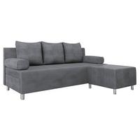 SCHLAFSOFA Dover Cord mit Polsterhocker - Chromfarben/Greige, Holz/Kunststoff (192/80cm) - MIRJAN24