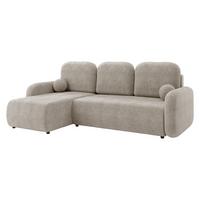 ECKSCHLAFSOFA Gizefa - Beige/Schwarz, Holz/Kunststoff (233/147cm) - MIRJAN24