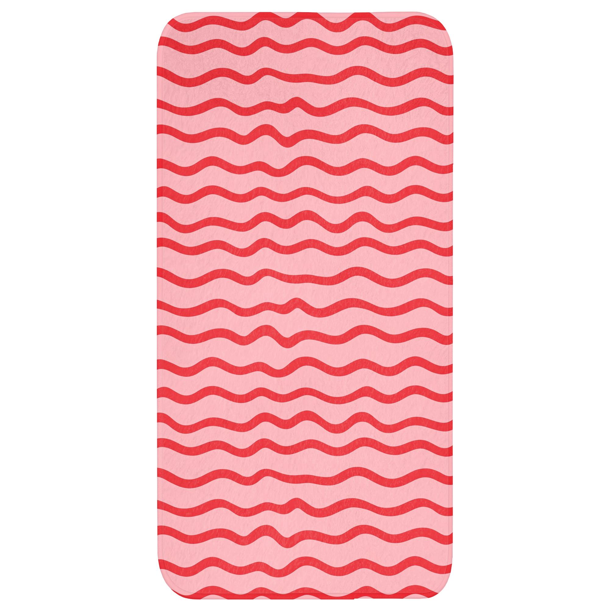 BADEMATTE Verspielt - Muster - Rot Badteppich 60x120 cm - Rosa, Textil (60/120cm) - OnlyWow