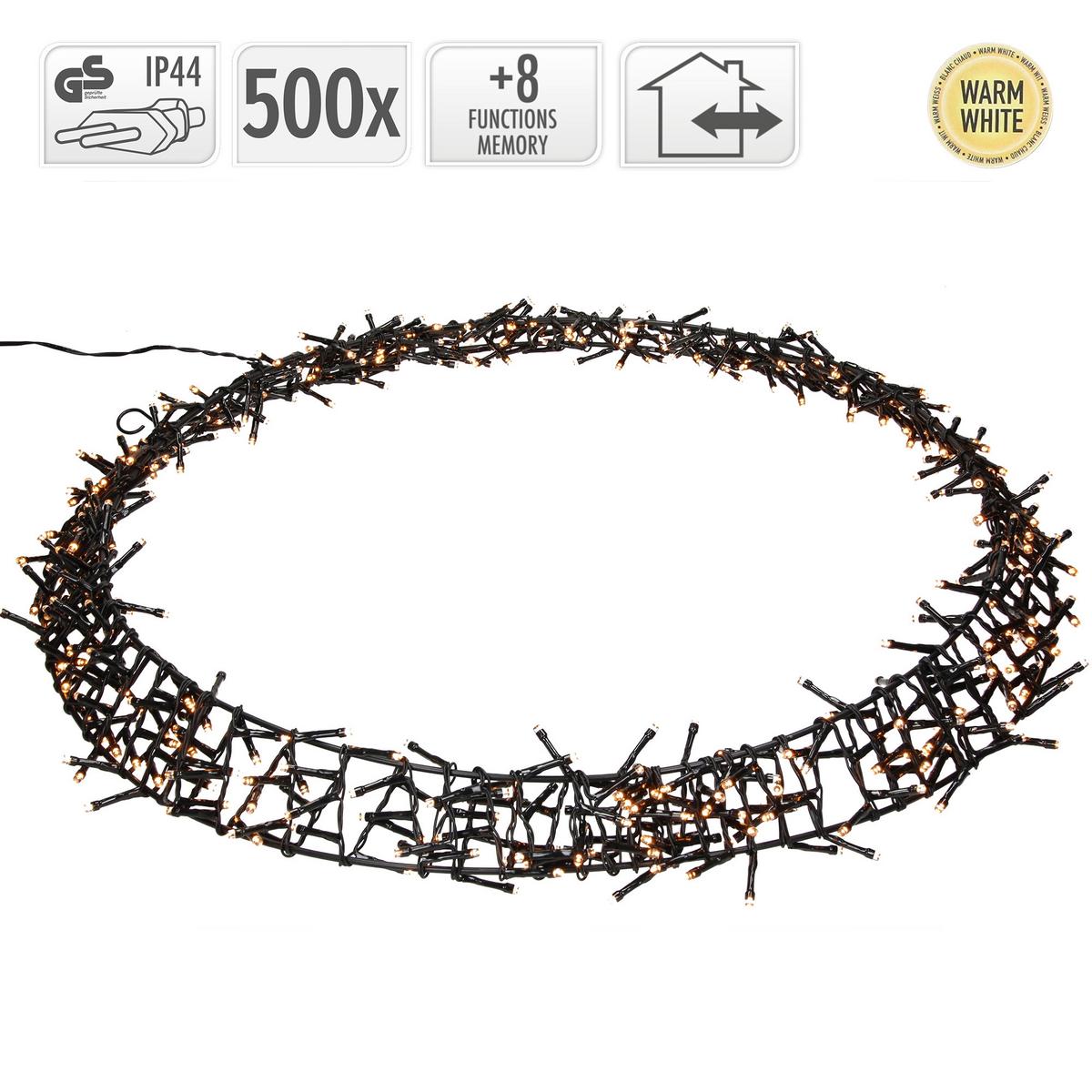 LED LICHTERKRANZ Ø58 cm 500 LEDs Warmweiß - Schwarz, Metall (58/6.5/58cm) - ECD-Germany