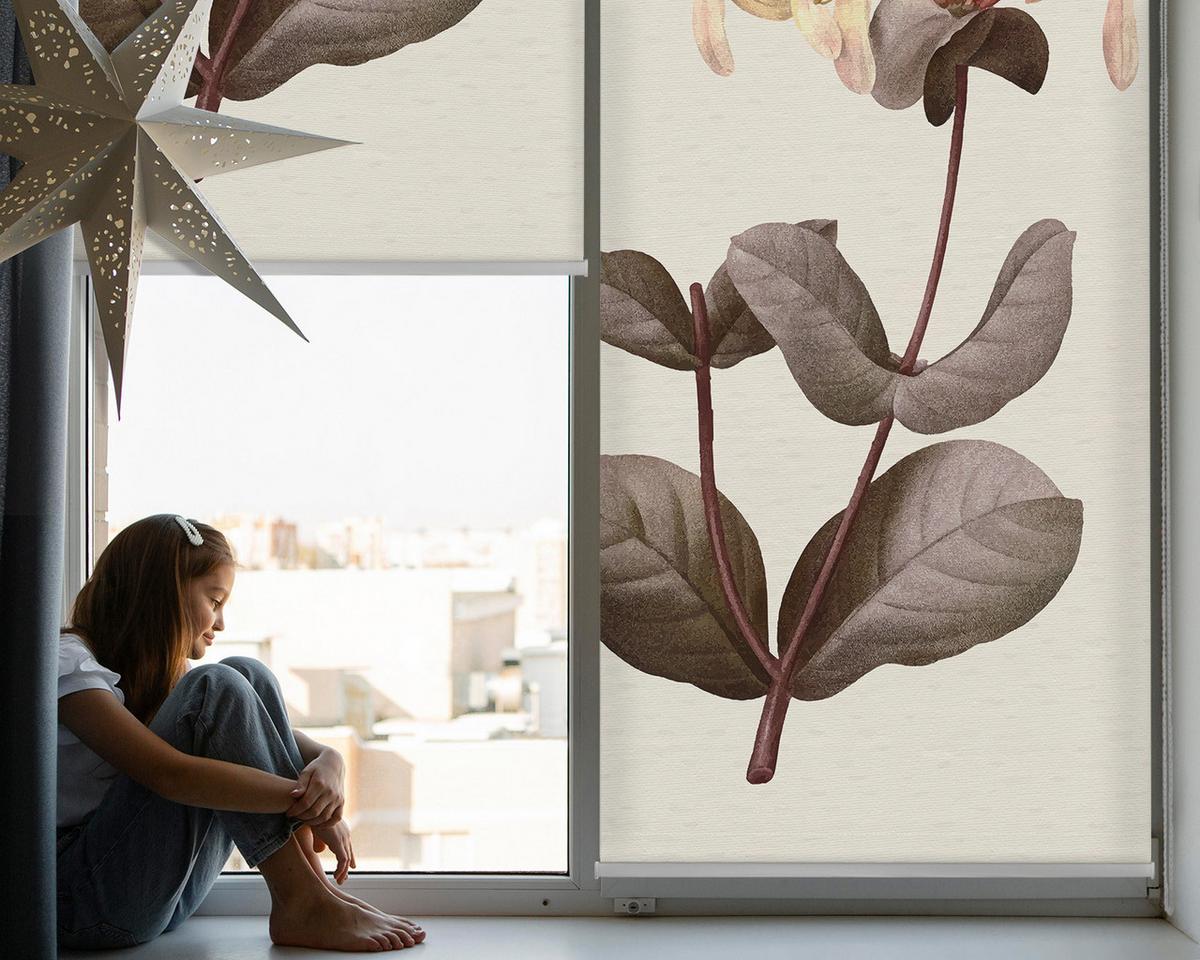 INNENROLLO - Fensterrollo - Rollo - 150x140 cm - fallende Blume - Grau, Kunststoff (150/140/0.5cm) - TULUP