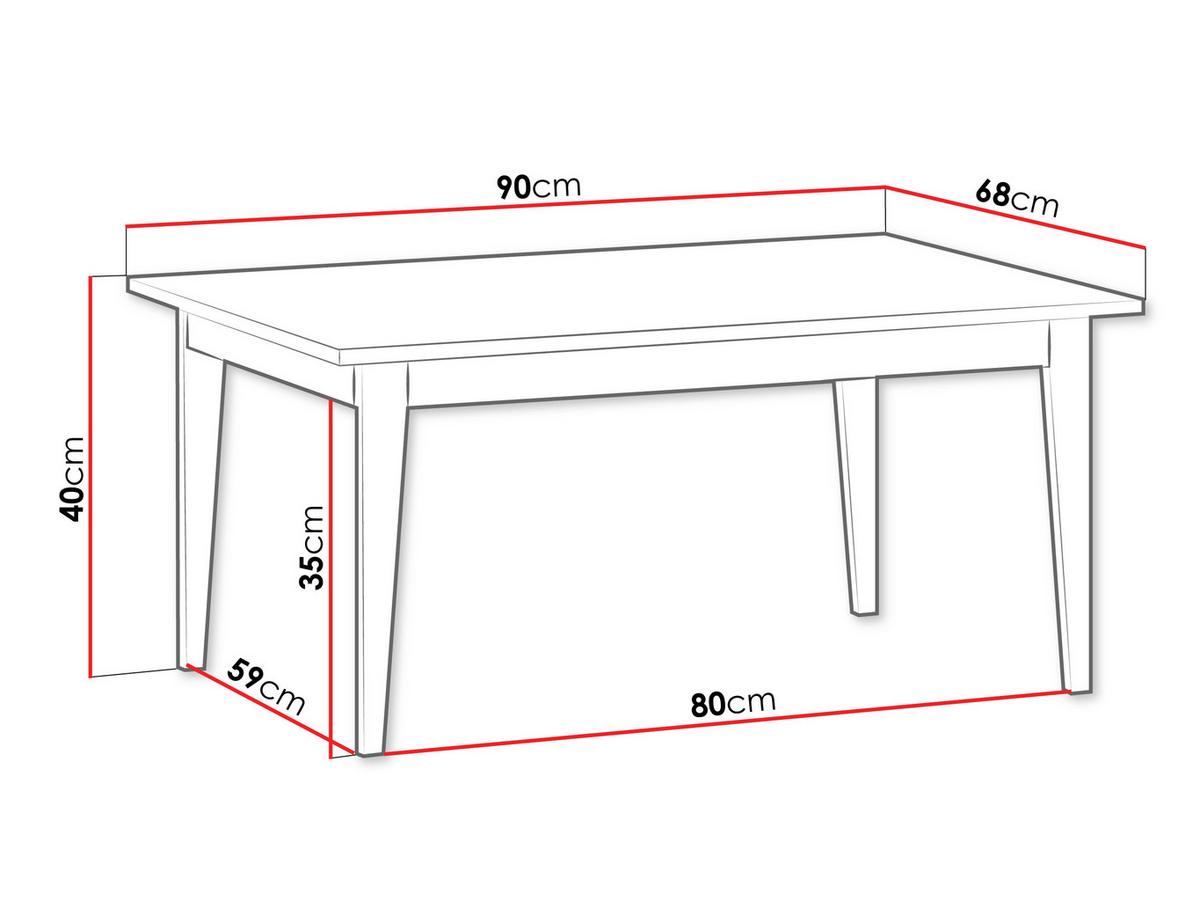 COUCHTISCH Windsor W-12 - Kaschmir/Eichefarben, Holz/Holzwerkstoff (90/68/40cm) - MIRJAN24