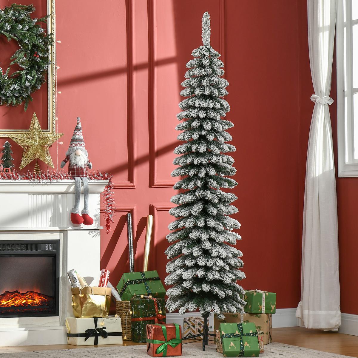 KÜNSTLICHER-WEIHNACHTSBAUM, 180 cm Christbaum mit 395 Spitzen für Weihnachten - Grün, Kunststoff (180cm) - HOMCOM