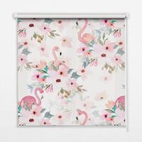 INNENROLLO - Fensterrollo - Rollo - 150x180 cm - Flamingos zwischen den Blumen - Pink, Kunststoff (150/180/0.5cm) - TULUP