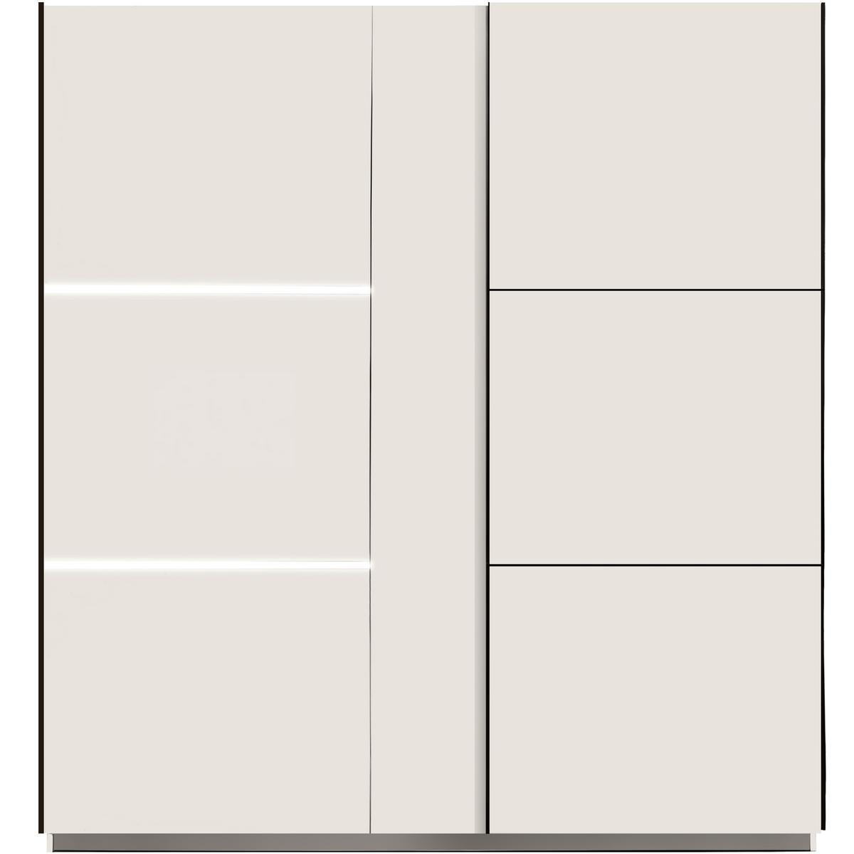 SCHWEBETÜRENSCHRANK Travis mit 2 Türen und LED-Beleuchtung, 200 cm, Kaschmir - Kaschmir, Holzwerkstoff (200/215/65cm) - Beautysofa