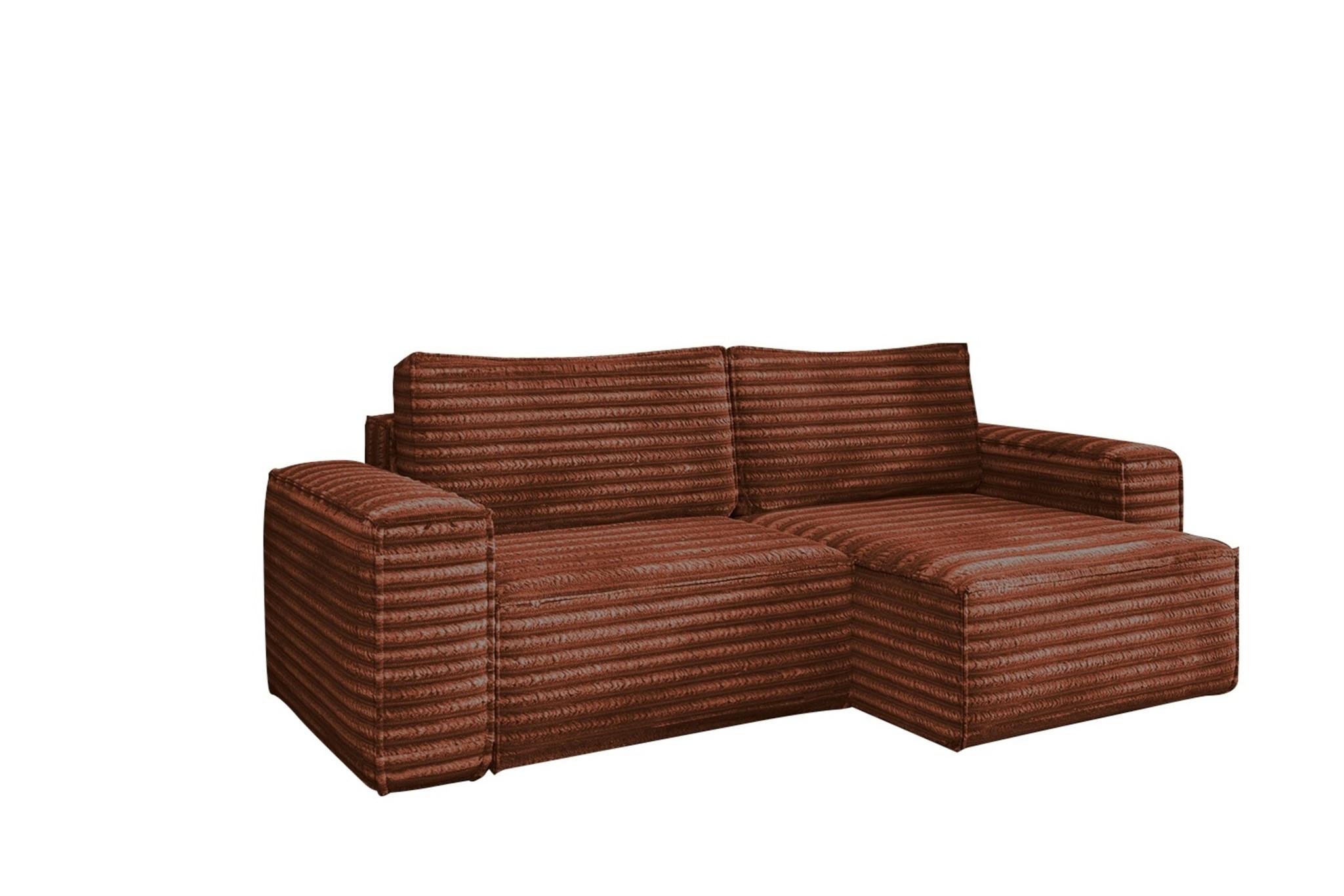 ECKSOFA Schlafsofa Madlen - Rotbraun, Holzwerkstoff/Textil (248/140cm) - Fun Möbel