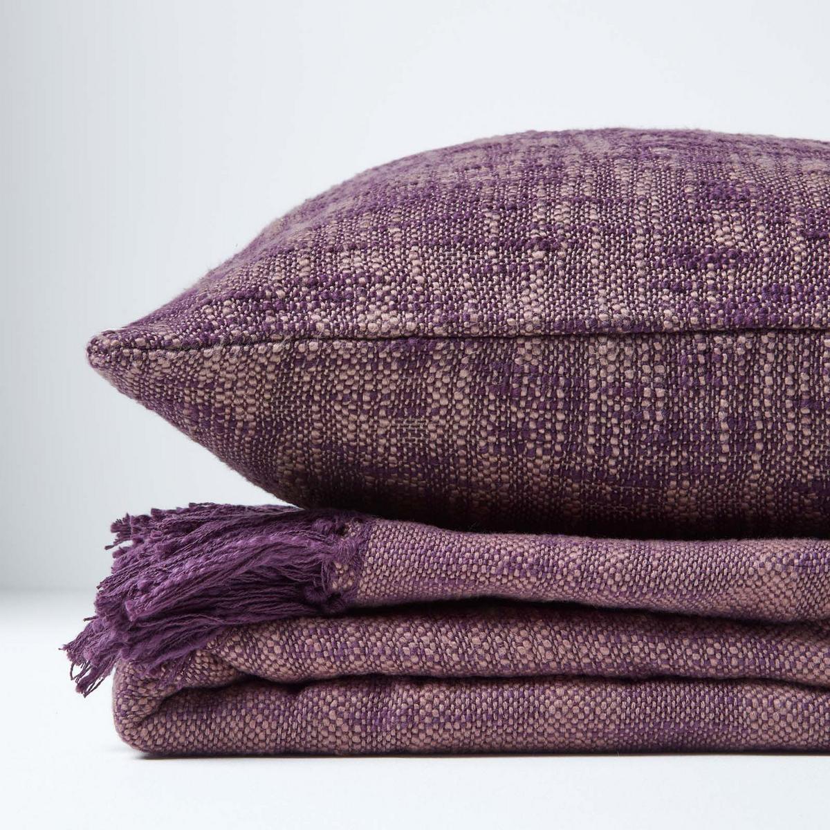 WOHNDECKE Nirvana Slub 255/360 cm, 100% Baumwolle - Lila, Textil (255/360cm) - Homescapes