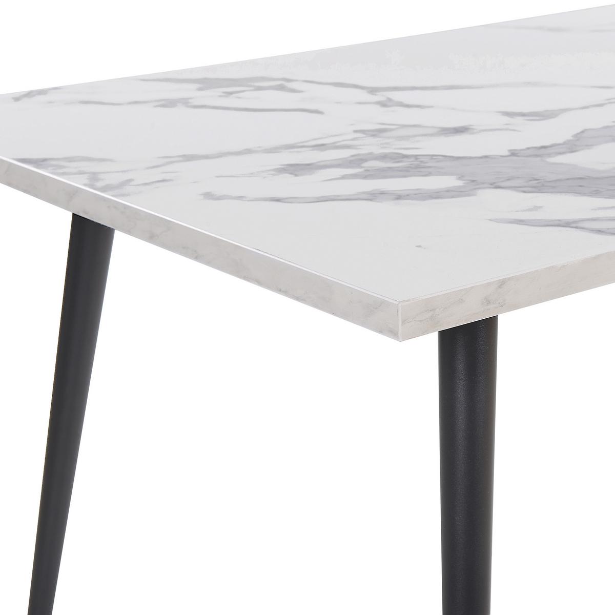 ESSTISCH 160/80/76 cm Weiß schwarz Rechteckig Santiago - Weiß, Holzwerkstoff (160/80/76cm) - Beliani