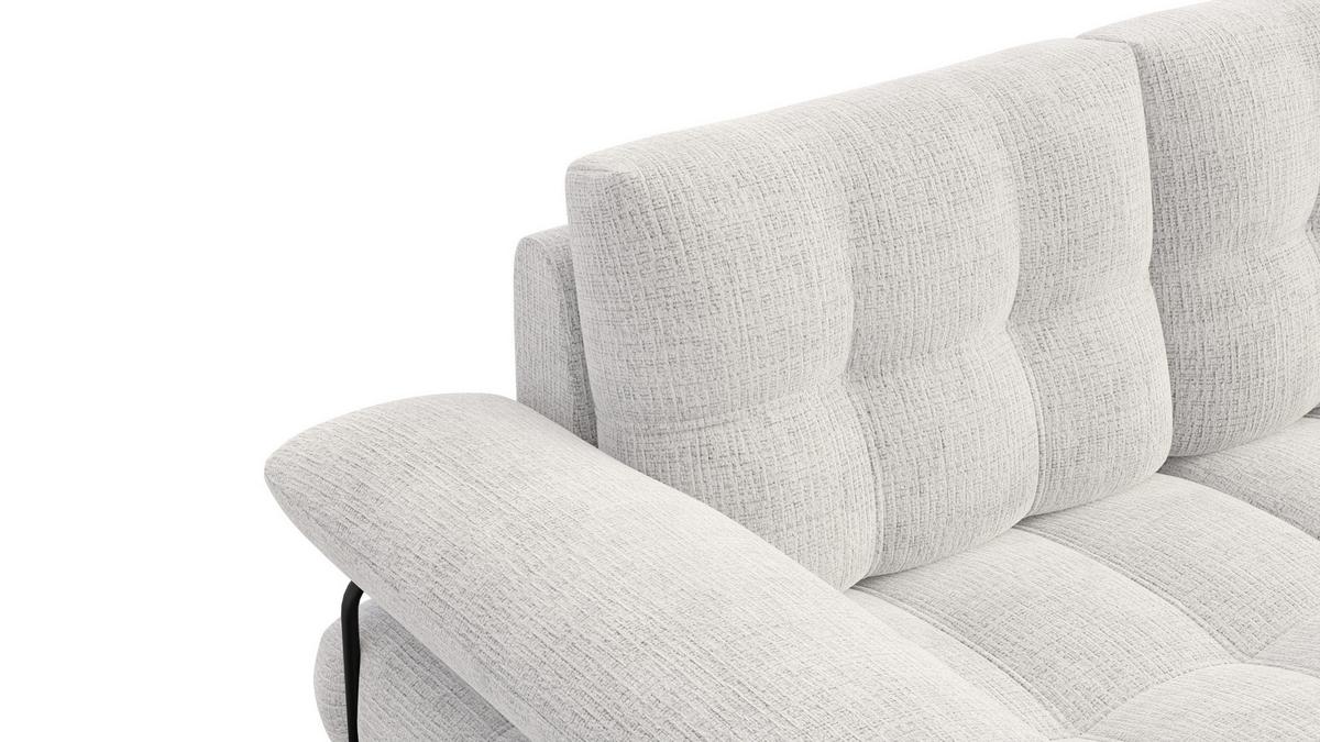 SOFA BUBBARA 2-Sitzer, creme - Creme/Schwarz, Holz/Textil (185/87/96cm) - Wozimo