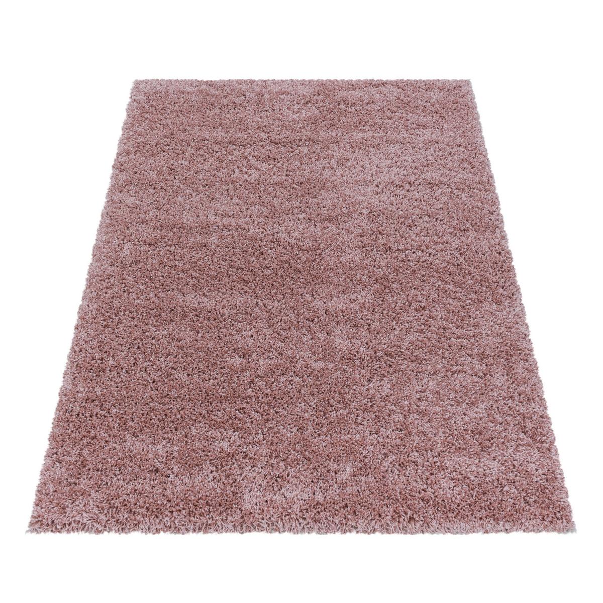 TEPPICH Hochflor SPREE in Rosa, einfarbig, 140 x 200 cm - Rosa, Textil (200/140cm) - KADIMA DESIGN