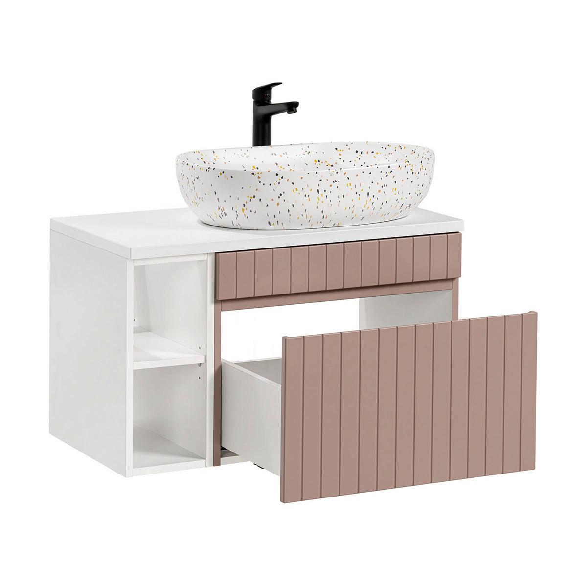 WASCHTISCH 80.4cm Zelie Rose - Rosa, Holzwerkstoff (80.4/48/46cm) - Petits-meubles