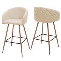 BARHOCKER Beige 2er-Set - Beige, Textil (53/100/50cm) - MCW