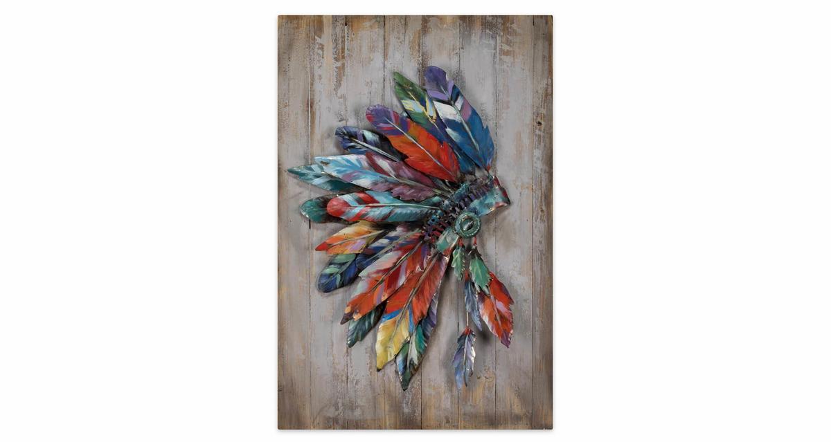 METALLBILD Bunt 60/90 cm - Multicolor/Braun, Metall (3.27/90cm) - KUNSTLOFT