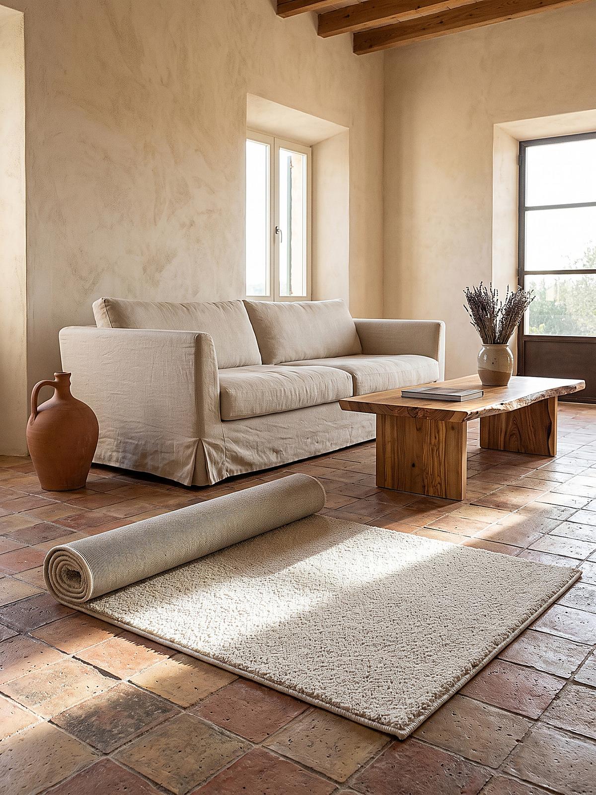 TEPPICHLÄUFER Uni BORMIDA Polypropylen Creme 80 x 150 cm - Beige, Textil (80/150cm) - KADIMA DESIGN