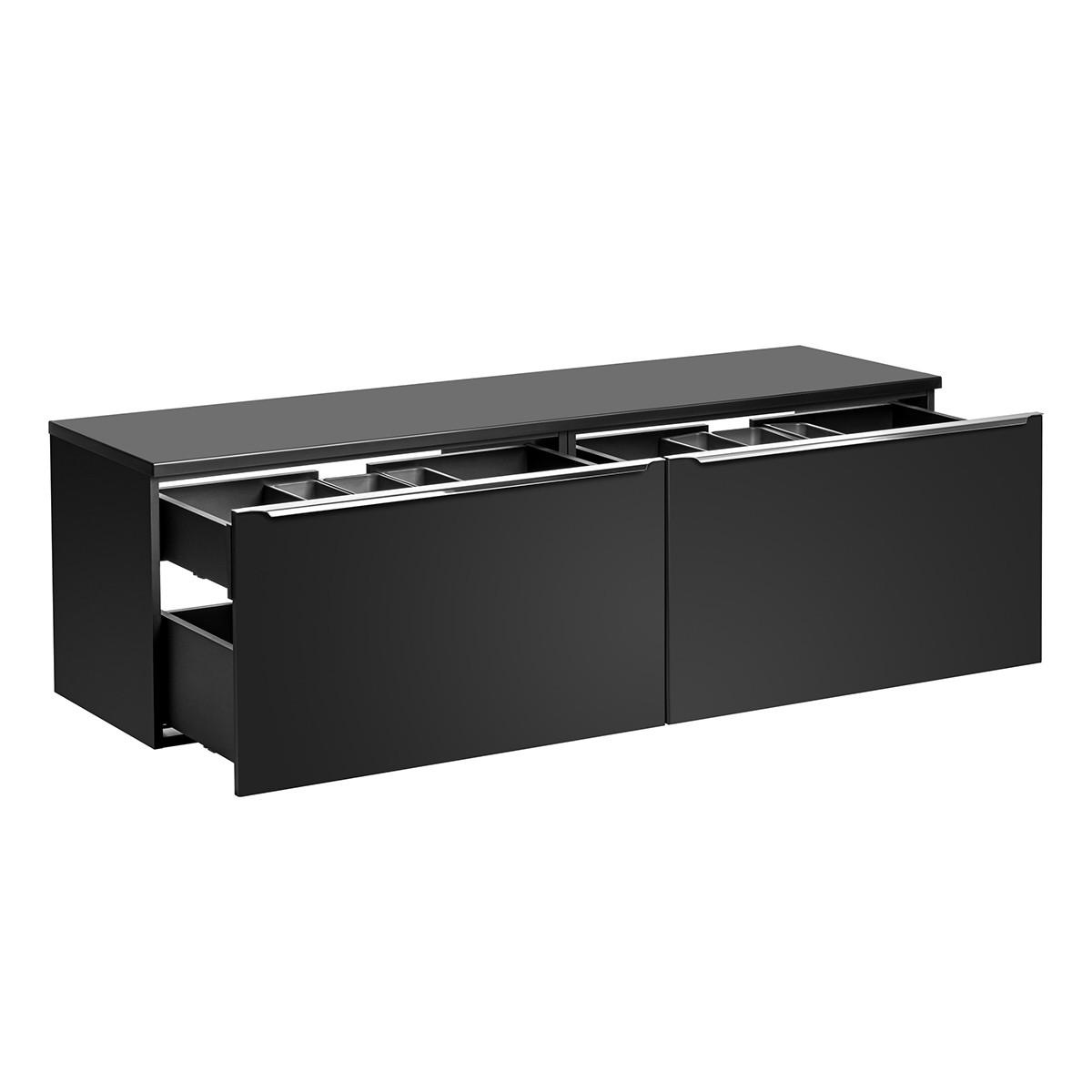 WASCHTISCHUNTERSCHRANK 160cm Éros Schwarz - Schwarz, Holzwerkstoff (160/48/46cm) - Petits-meubles