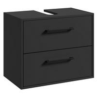 WASCHBECKENUNTERSCHRANK Florence 2 Schubladen Schwarz Mat - 60 x 35 x 47 cm - Schwarz, Holz (60/50/35cm) - Badplaats