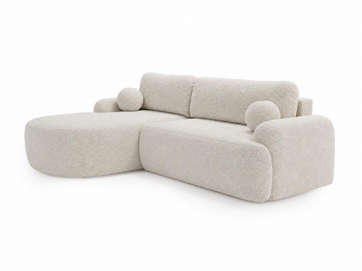 ECKSOFA Aurio weiß Links - Weiß, Holz/Textil (177/261cm) - Graingold