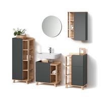 BADMÖBEL-SET Marano Anthrazit 5 Teile - Anthrazit, Holzwerkstoff (60/65/35cm) - Livinity®