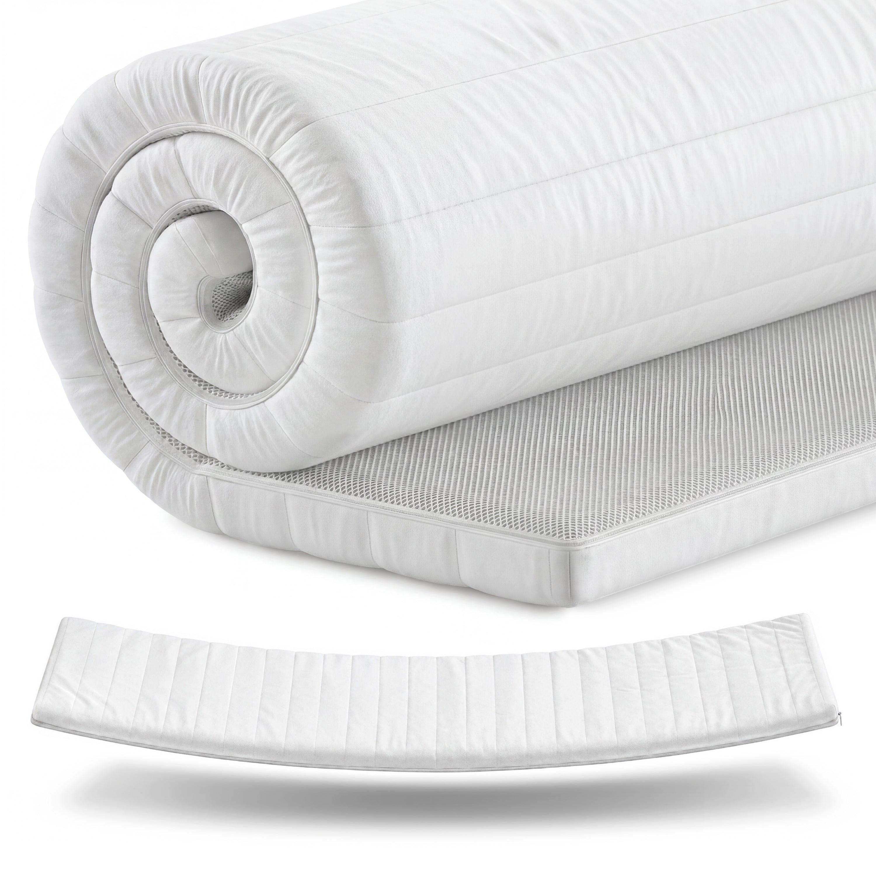 BOXSPRINGTOPPER Kaltschaum 100x200 cm – 5 cm Matratzentopper für weicheren Liegekomfort - Weiß, Textil (100/200cm) - Mister Sandman