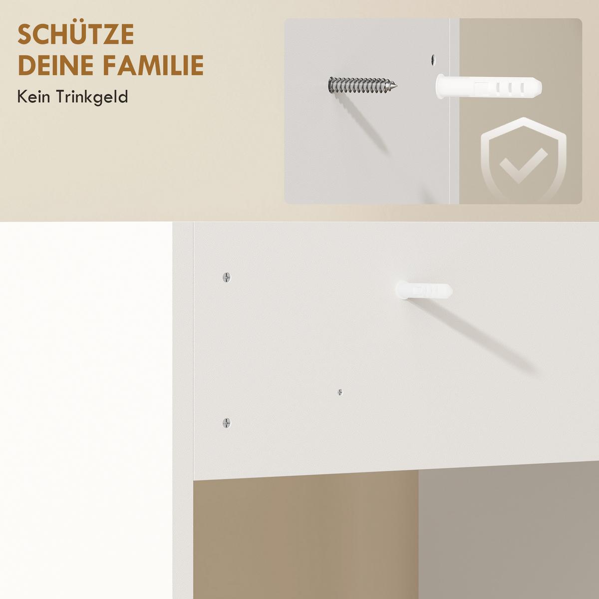 WASCHMASCHINENSCHRANK MDF Weiß - Weiß, Holzwerkstoff (60/97.5/64cm) - HOMCOM