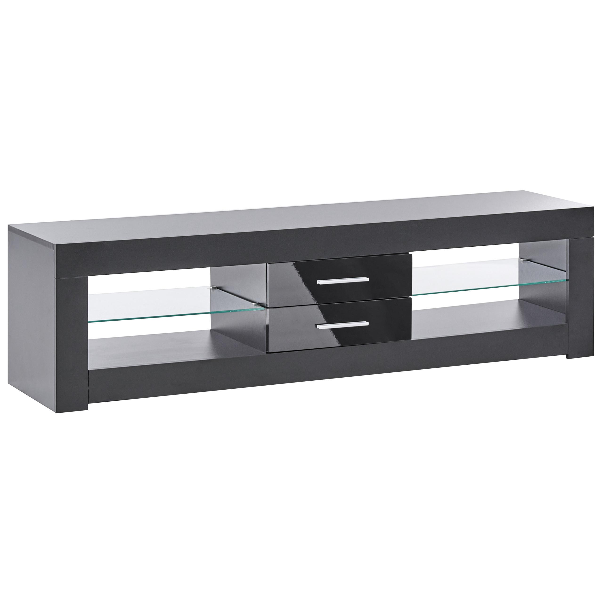 TV-MÖBEL Schwarz Esquimalt - Silberfarben/Schwarz, Holzwerkstoff (150/40/35cm) - Beliani