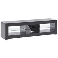 TV-MÖBEL Schwarz Esquimalt - Silberfarben/Schwarz, Holzwerkstoff (150/40/35cm) - Beliani