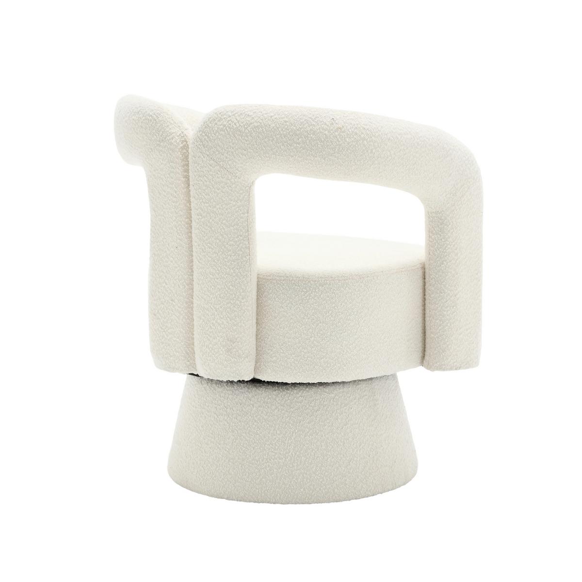 DREHSESSEL 360° Boucle Akzentstuhl Polstersessel für Wohnzimmer & Büro - Beige, Textil (67/74/55cm) - Urban Meuble