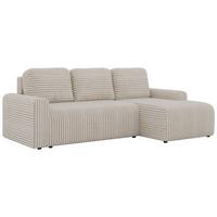ECKSOFA NESSARO L Beige Cord - Rechts Seite - Beige/Schwarz, Kunststoff/Textil (151/244cm) - MKS