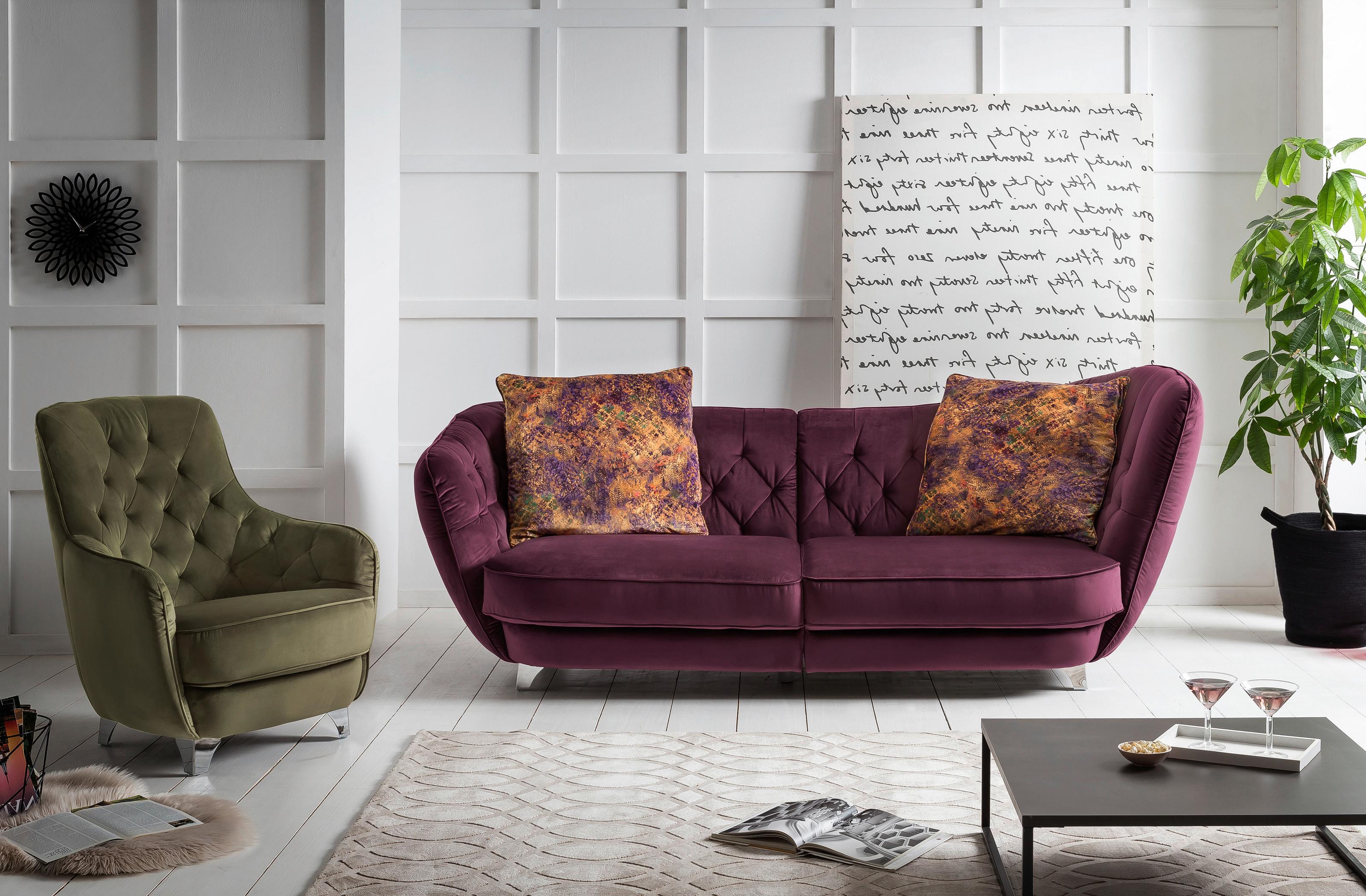 Stylowa sofa z fotelem w innym kolorze