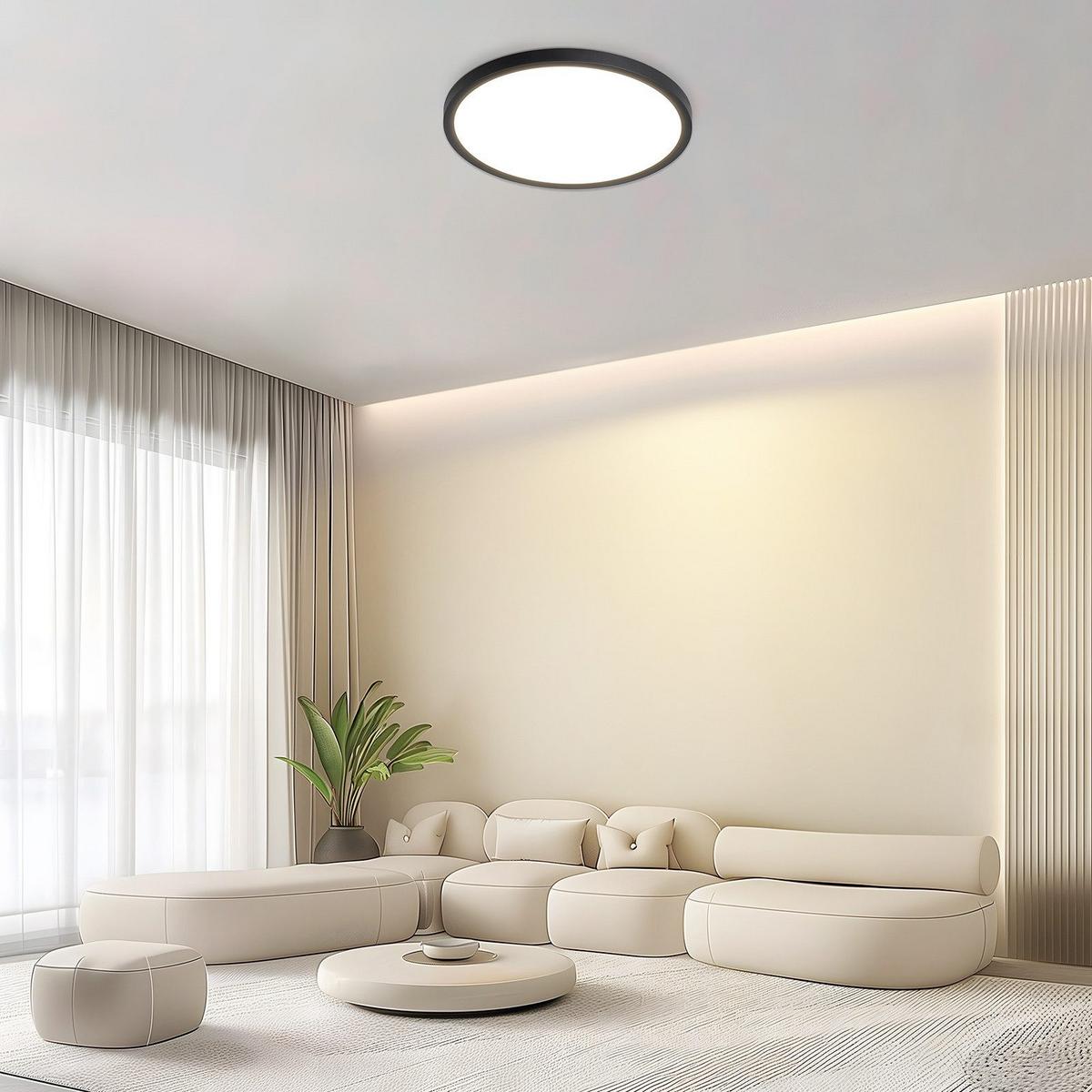 LED-DECKENLEUCHTE Lynn 30/30/2.6cm - Schwarz, Kunststoff (30/30/2.6cm) - Nettlife
