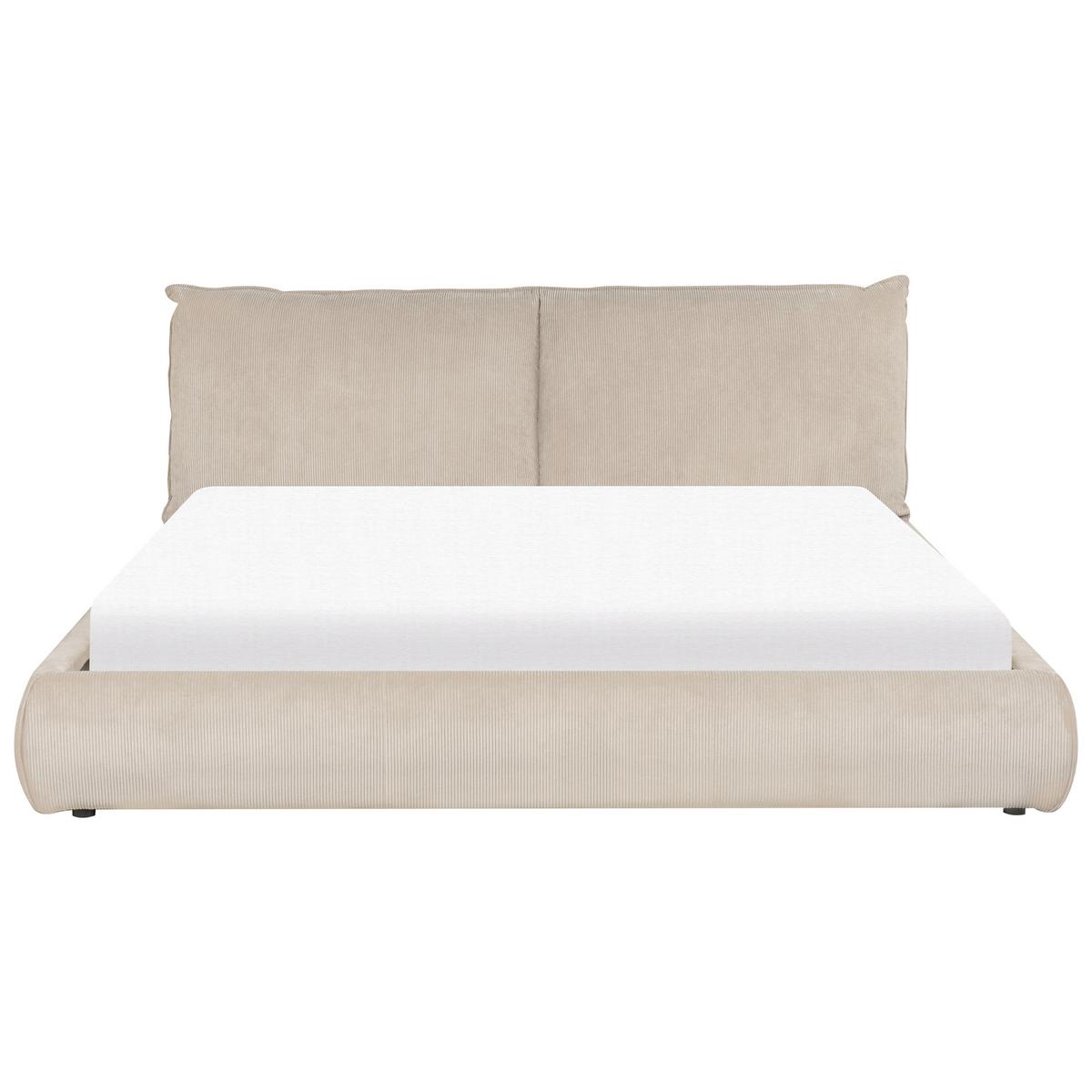 POLSTERBETT mit Lattenrost 180x200 cm Beige Vinay - Taupe, Textil (180/200cm) - Beliani