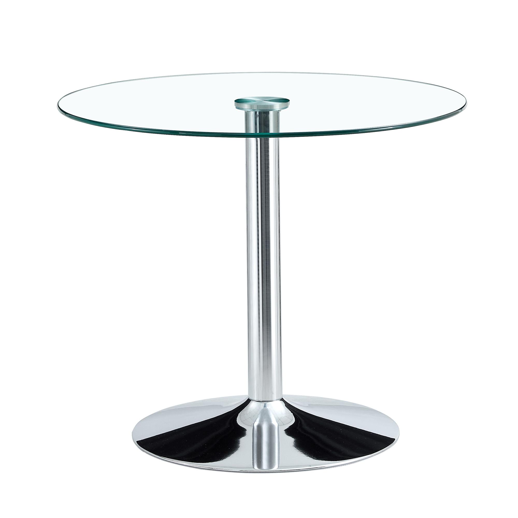 ESSTISCH Ø 85 cm Runder in Glas & Silber - Eichefarben, Glas (85/85/76cm) - Urban Meuble