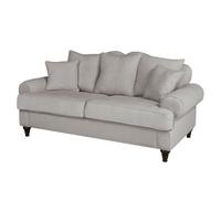 SOFA hellgrau Landhaus, Couch 3-Sitzer 200 cm - Hellgrau, Holz/Textil (200/95/100cm) - Furn.Design