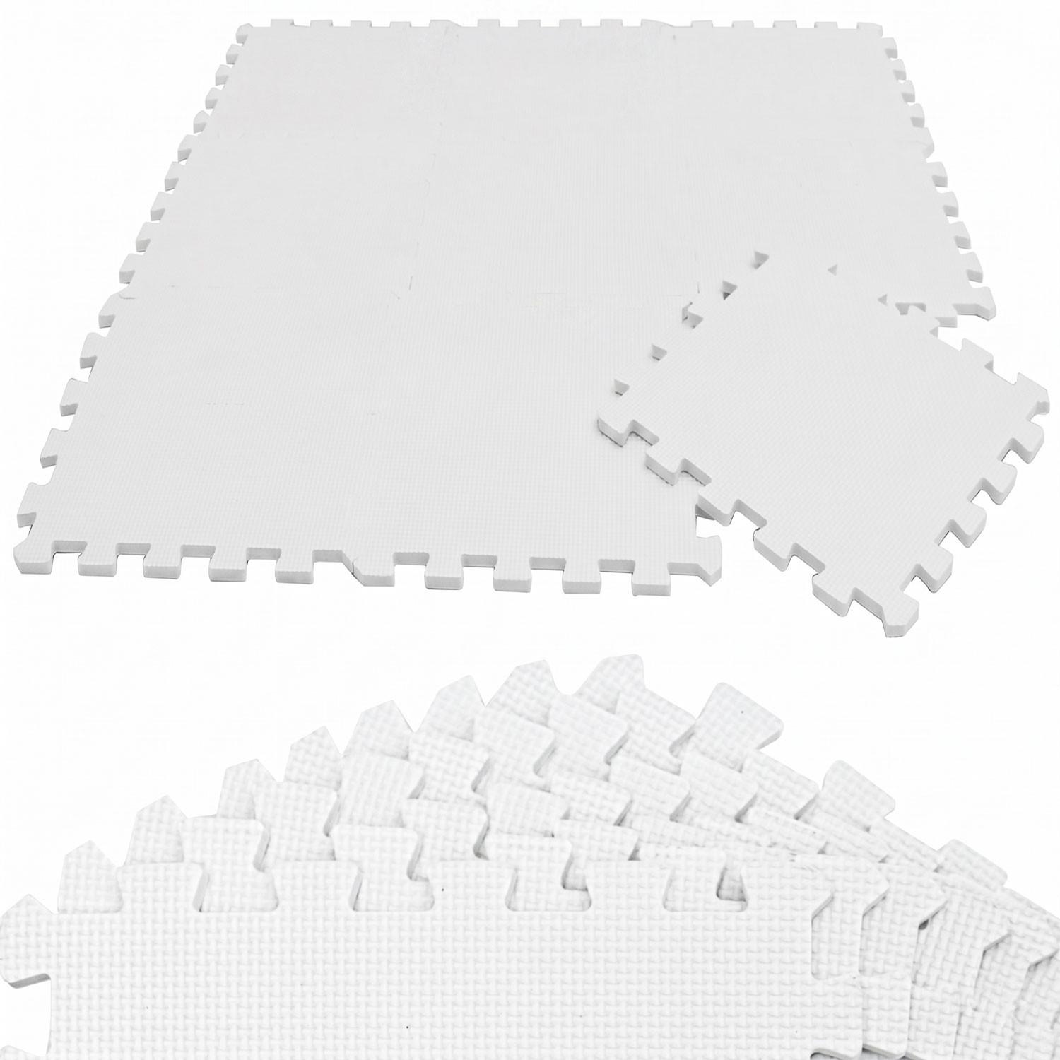 SPIELMATTE ab Null - 90 cm Baby Puzzlematte Weiß - Weiß, Kunststoff (30/30cm) - Littletom